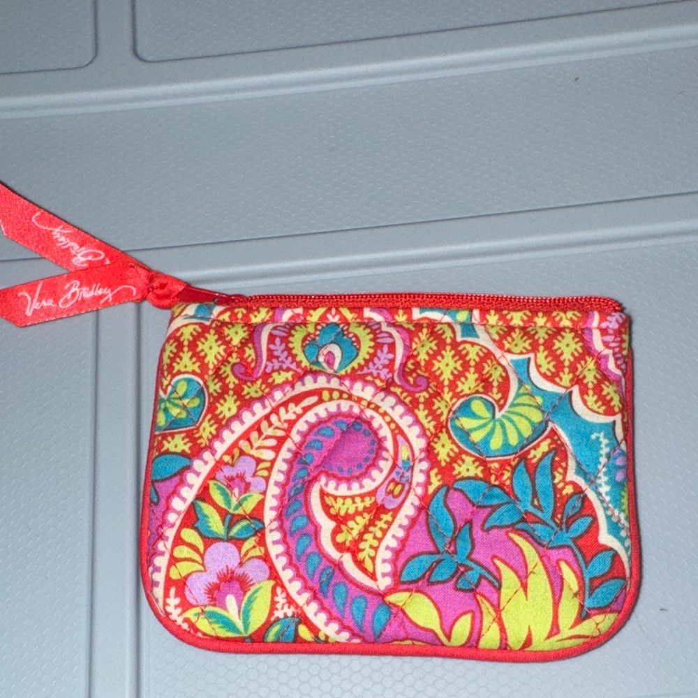 Vera Bradley Red and Pink Paisley Pouch